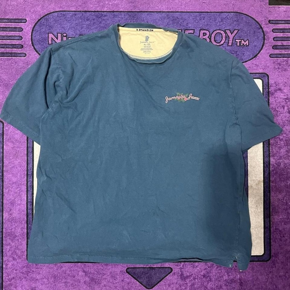 Jamaica Jaxx blue summer tropical baggy t-shirt with palm tree design Size XL - Picture 2 of 5